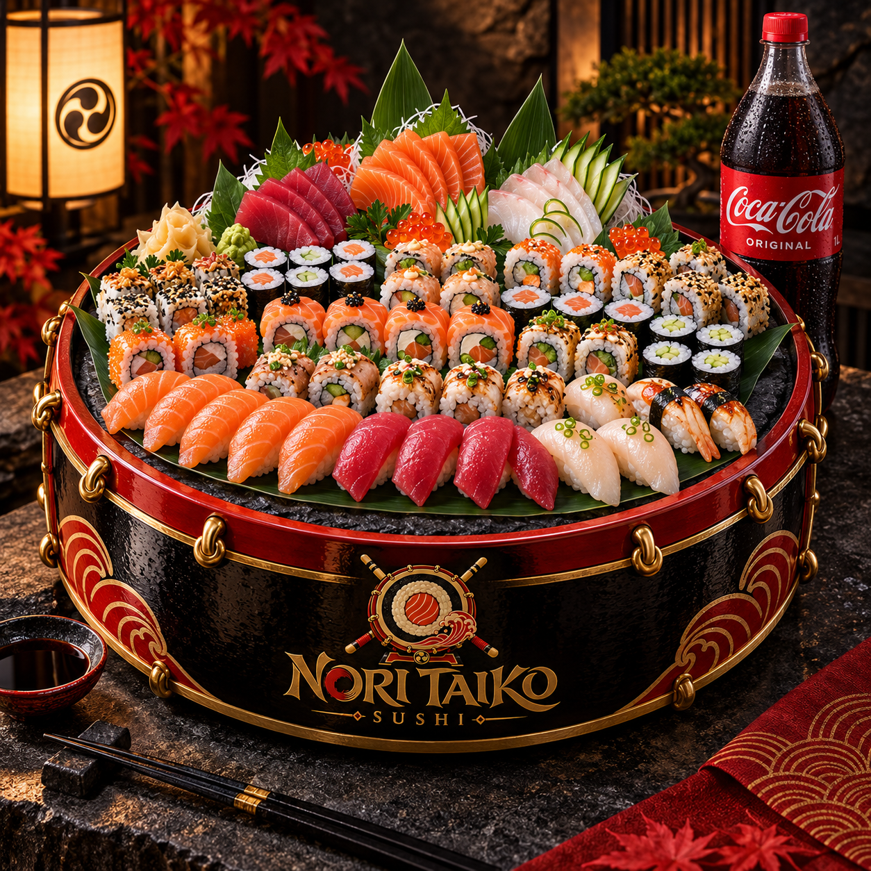 Sinfonia Taiko 60 — 60 Peças + Coca-Cola 1L